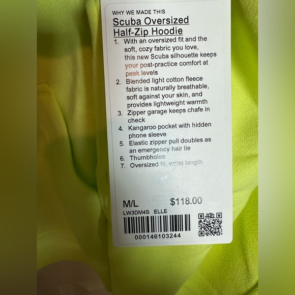 lululemon athletica Neon Yellow Women's Sweater - Picture 3 of 6